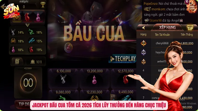 Bầu Cua Tôm Cá - Cách Chơi & Bí Kíp Chinh Phục Jackpot 4 Jackpot bầu cua tôm cá 2026 tích lũy thưởng đến hàng chục triệu