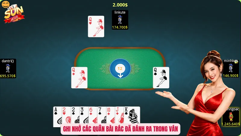 Cách Nhớ Bài Đánh Phỏm - Chìa Khóa Trở Thành Cao Thủ 2 Ghi nhớ các quân bài rác đã đánh ra trong ván
