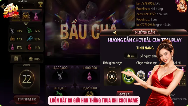 Xác Suất Bầu Cua – Công Thức Giúp Cược Thủ Về Bờ An Toàn 4 Luôn đặt ra giới hạn thắng thua khi chơi game